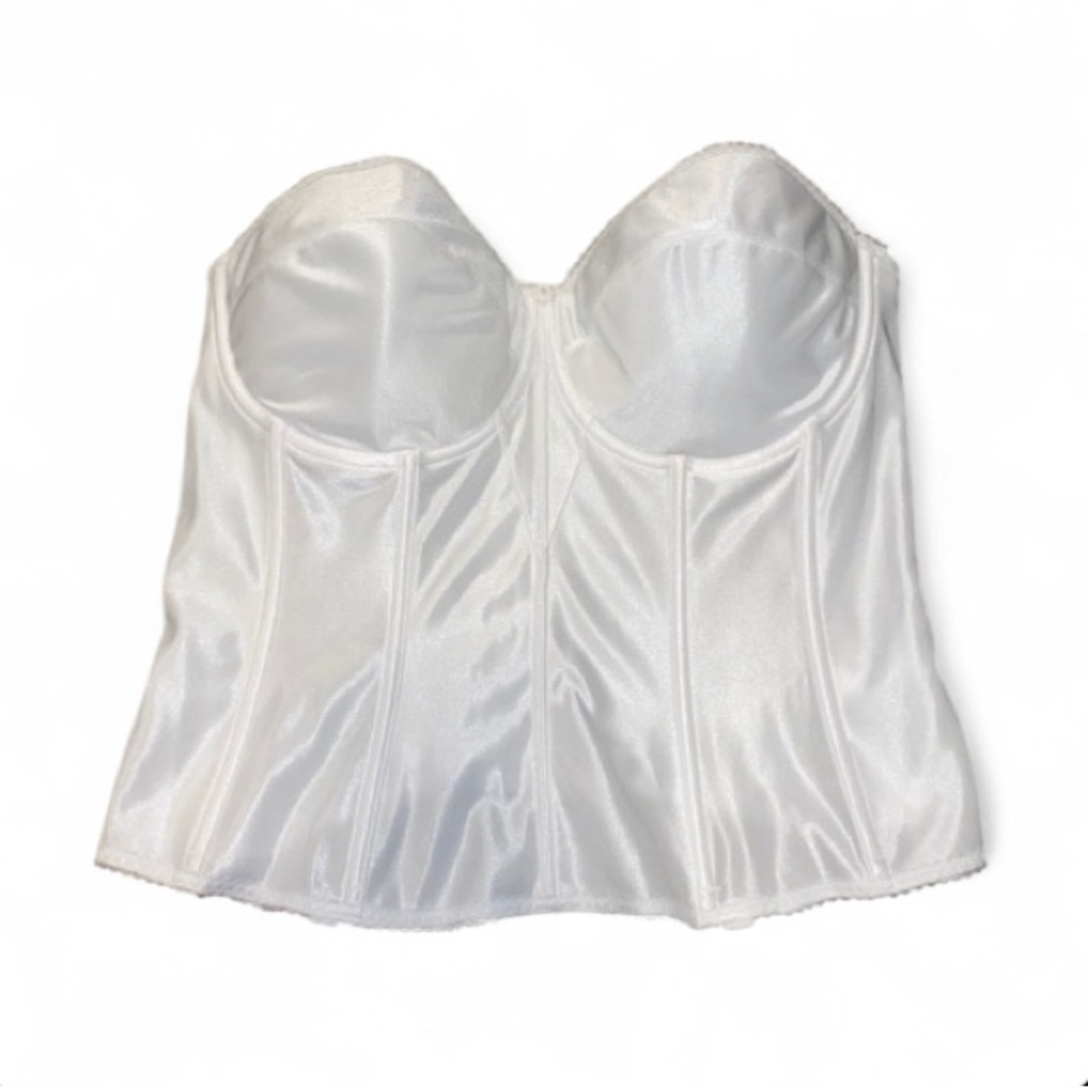 Dominque White Satin Torsolette - Picture 2 of 5